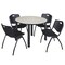 Kee Kee Round Table & Chair Set, Wood, Metal, Plastic Top, Maple TB48RNDPLBPBK47BK - alternate 1